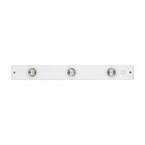 Kob Under Cabinet Light in white, a slim steel bar with three round integrated LED spotlights and a switch, shown on a plain background.