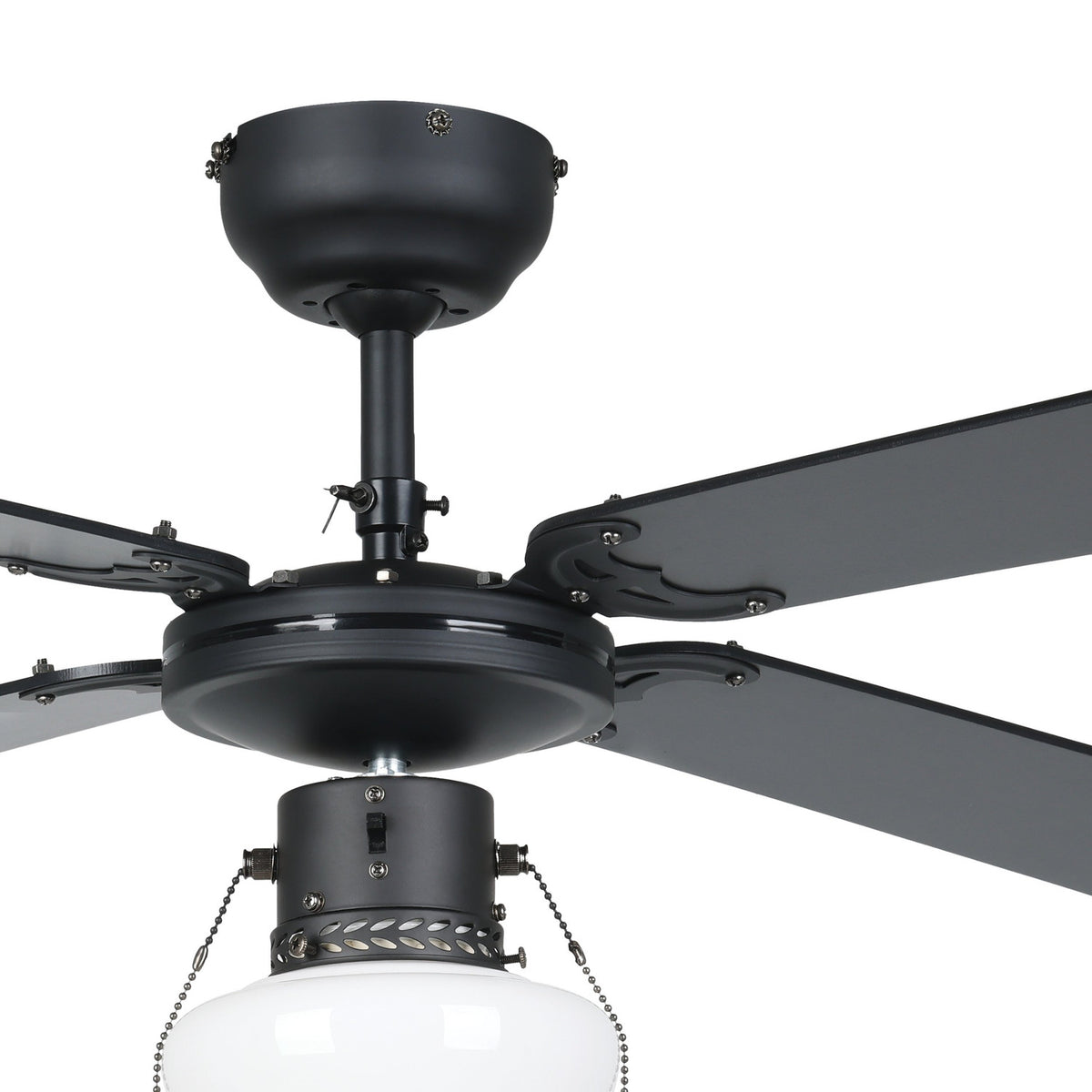 Kolvora Ceiling Fan with Light - Matt Black