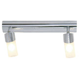 Kopus 2 Light Frosted Glass Semi-Flush Ceiling Light - Polished Chrome