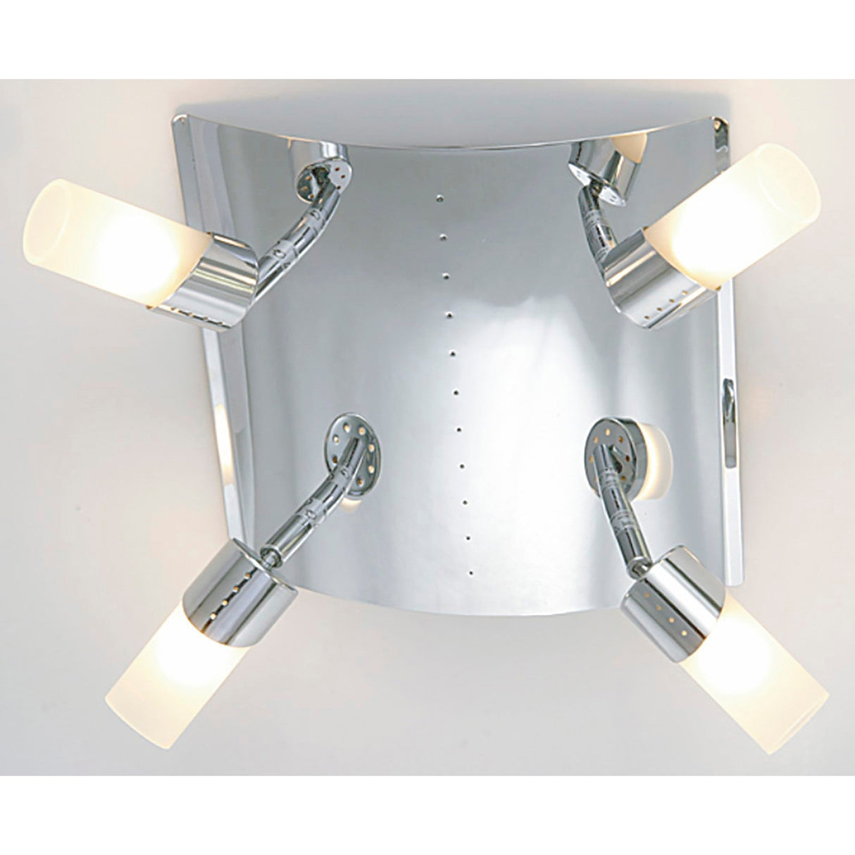 Kopus 4 Light Frosted Glass Semi-Flush Ceiling Light - Polished Chrome