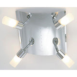 Kopus 4 Light Frosted Glass Semi-Flush Ceiling Light - Polished Chrome