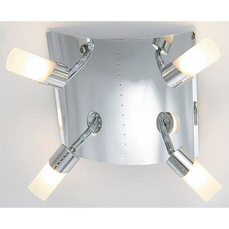 Kopus 4 Light Frosted Glass Semi-Flush Ceiling Light - Polished Chrome