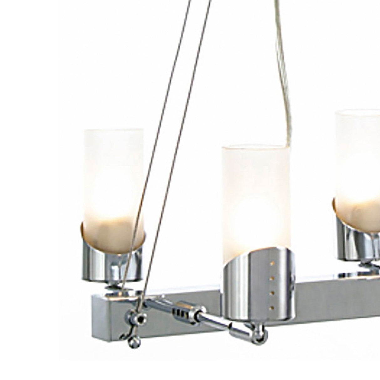 Kopus 4 Light Glass Linear Suspension Light - Polished Chrome