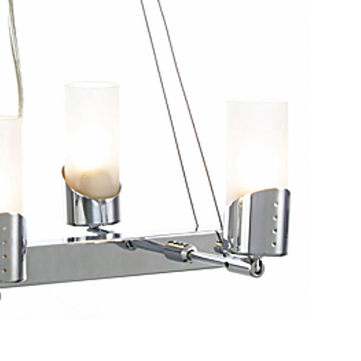 Kopus 4 Light Glass Linear Suspension Light - Polished Chrome