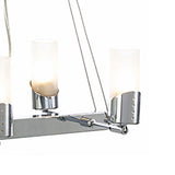 Kopus 4 Light Glass Linear Suspension Light - Polished Chrome