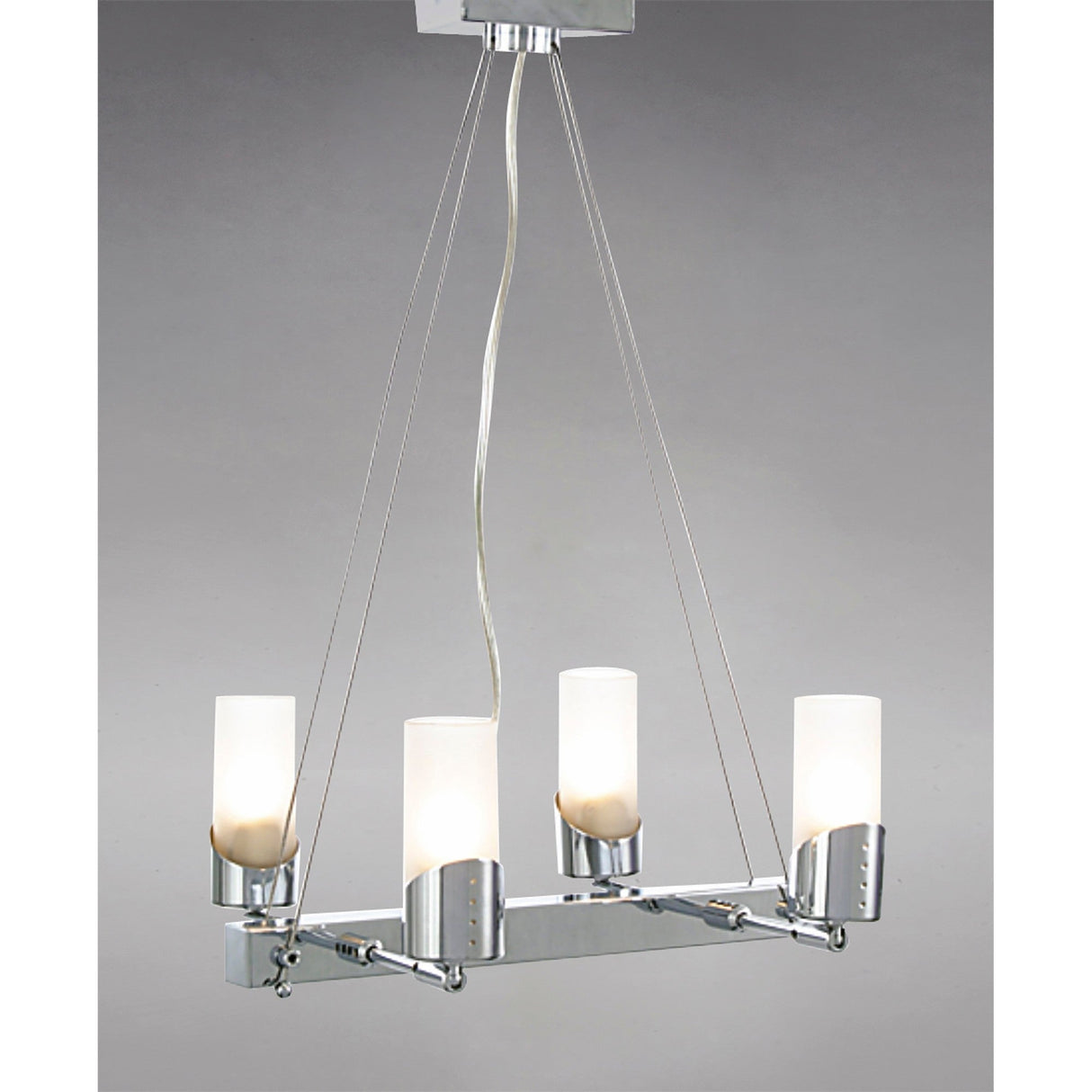 Kopus 4 Light Glass Linear Suspension Light - Polished Chrome