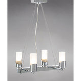 Kopus 4 Light Glass Linear Suspension Light - Polished Chrome