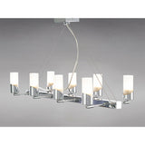 Kopus 8 Light Glass Linear Suspension Light - Polished Chrome