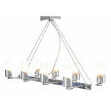Kopus 8 Light Glass Linear Suspension Light - Polished Chrome