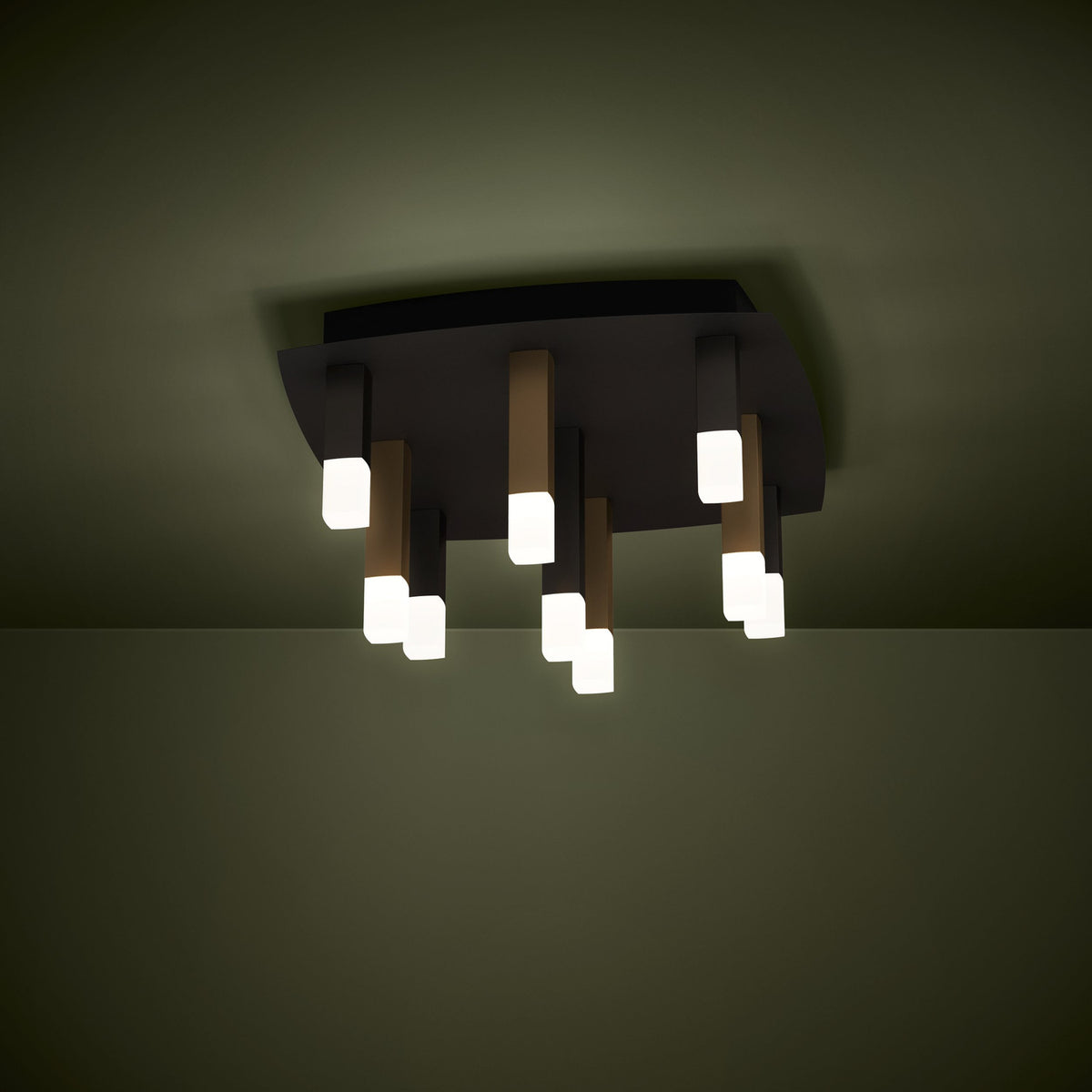 Korbelle 9 Light Ceiling Light - Black, Brown & Gold