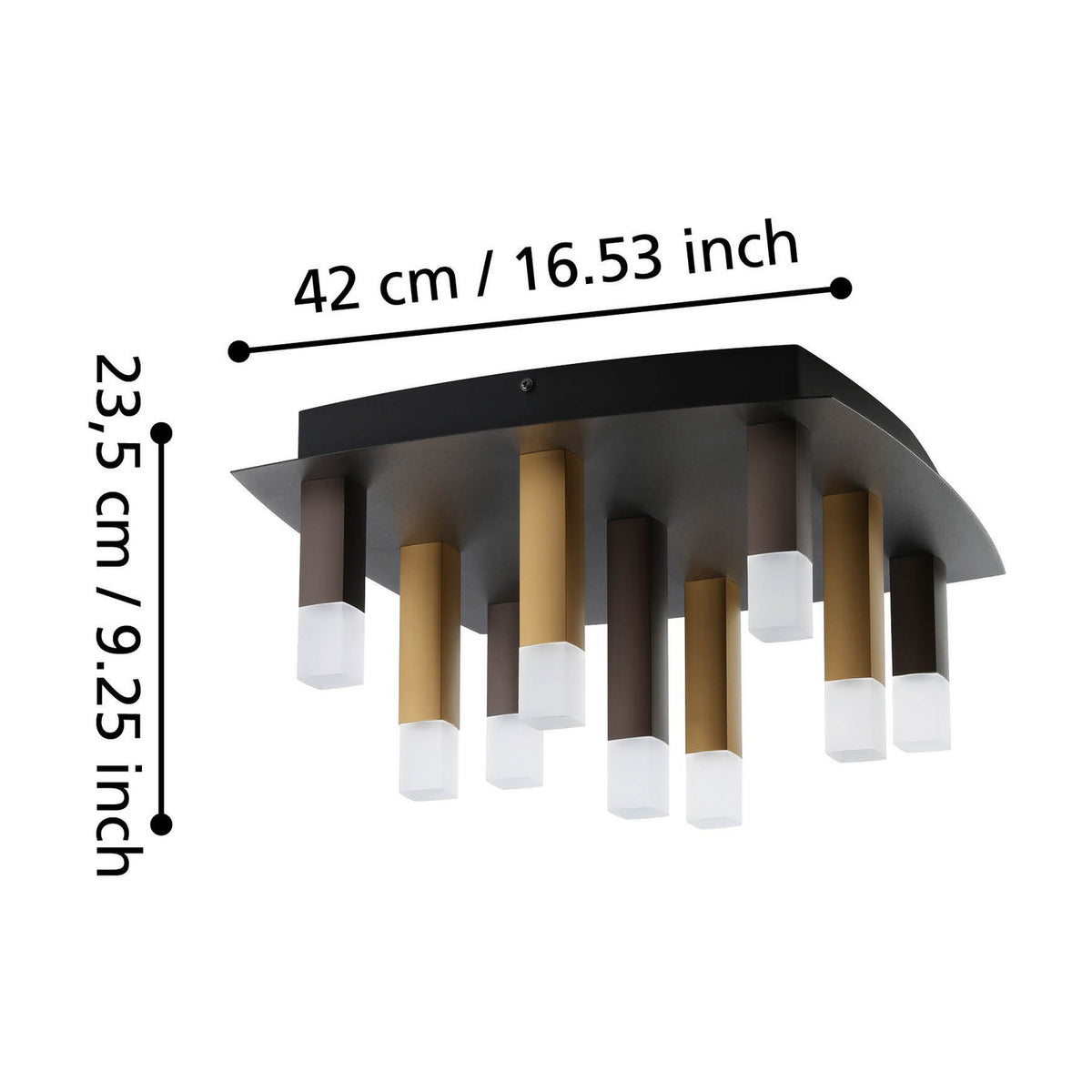 Korbelle 9 Light Ceiling Light - Black, Brown & Gold