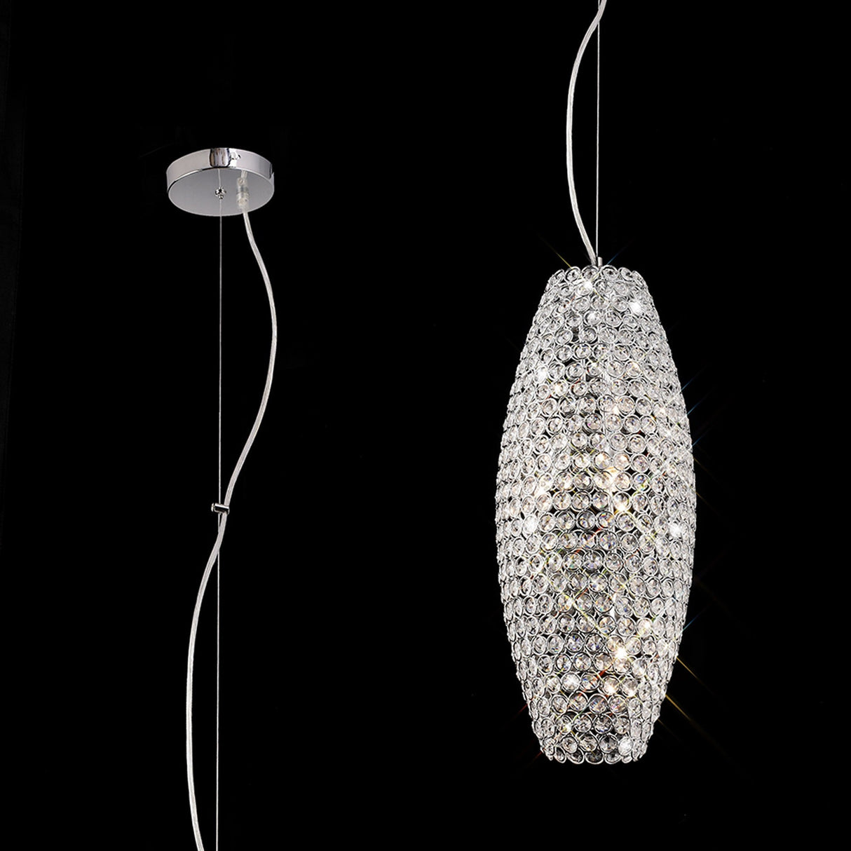 Kos 4 Light Crystal Pendant Light – Polished Chrome