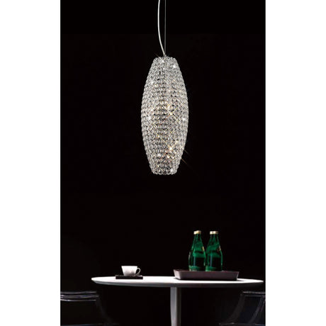 Kos 4 Light Crystal Pendant Light – Polished Chrome