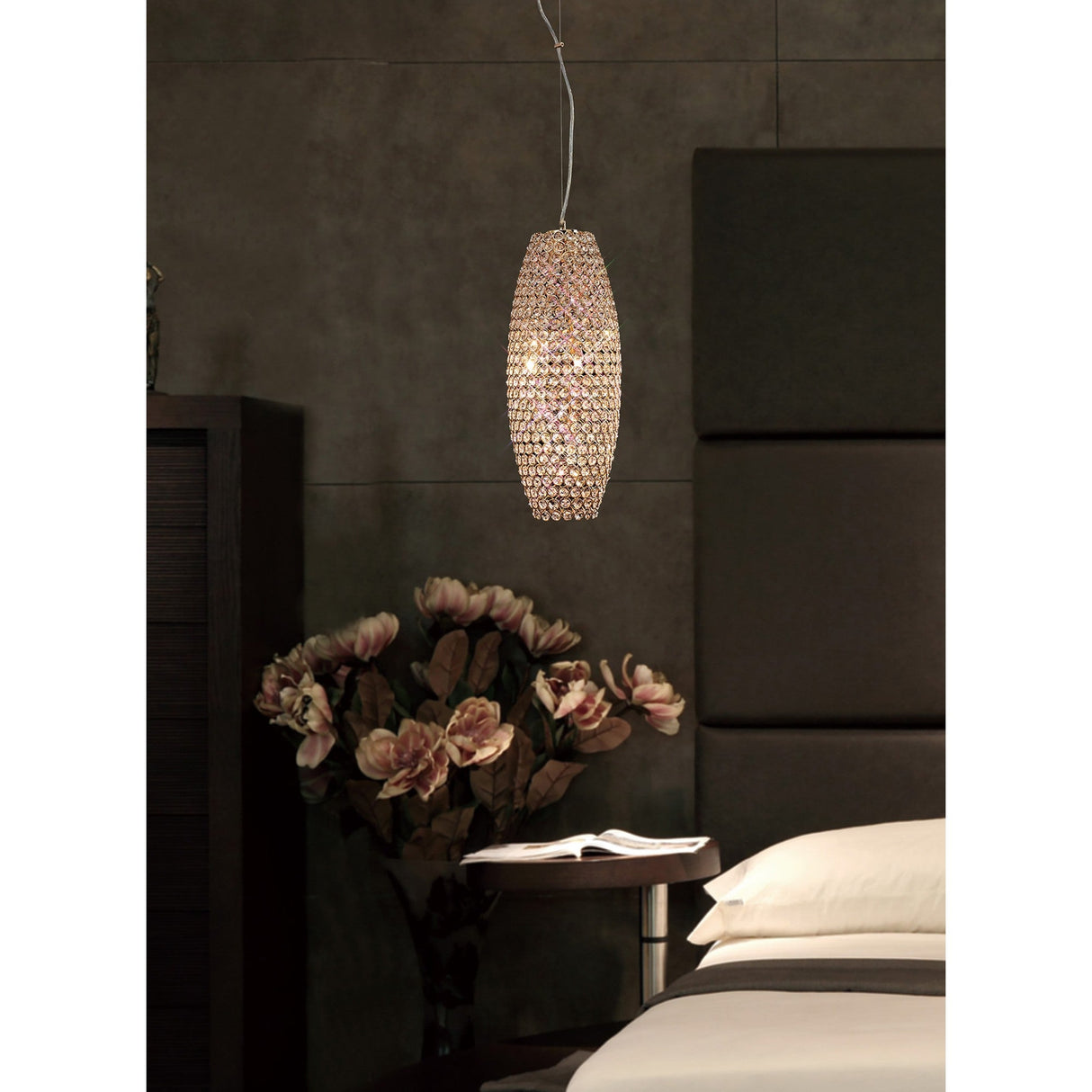 Kos 20cm 4 Light Crystal Pendant Light - French Gold