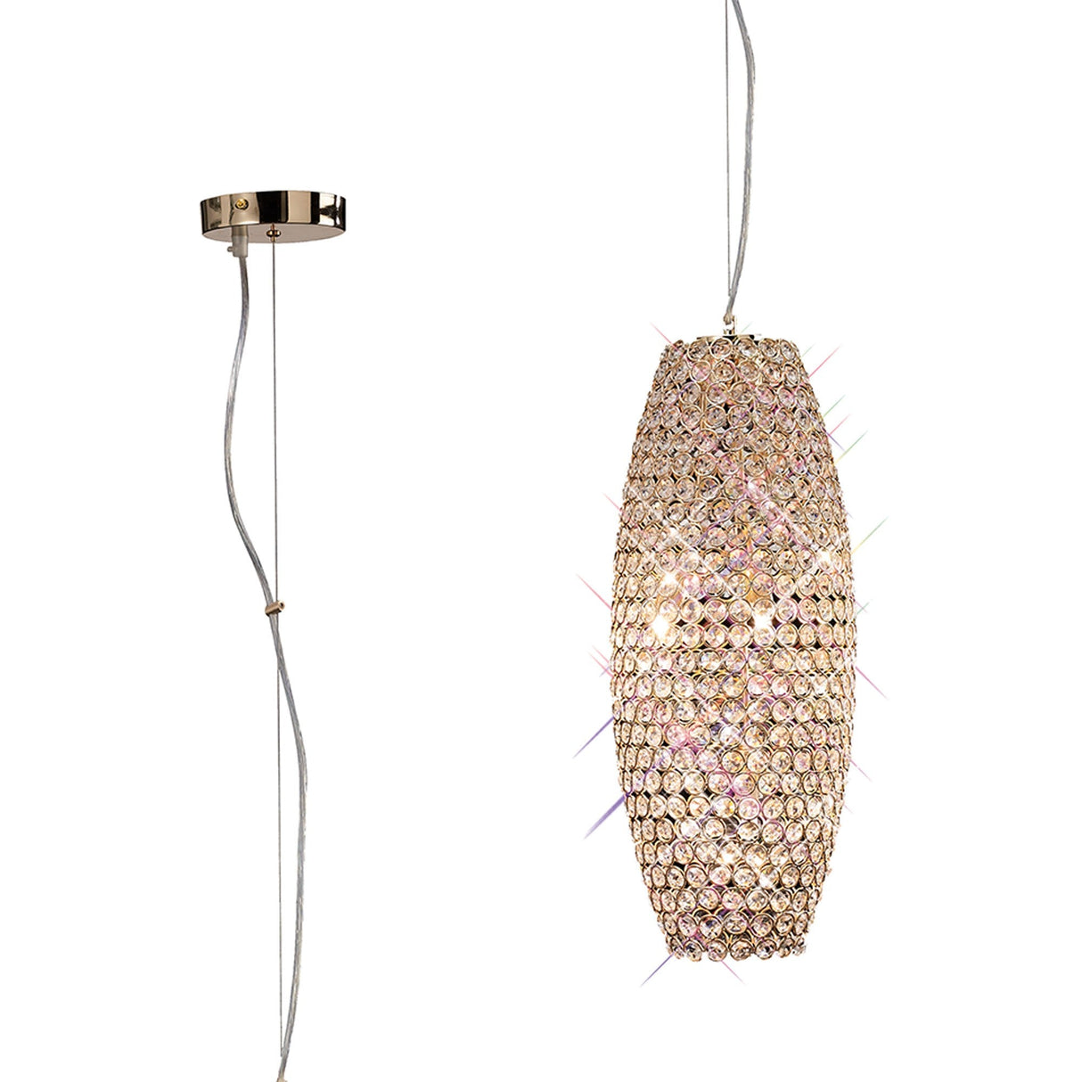 Kos 20cm 4 Light Crystal Pendant Light - French Gold