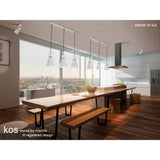 Kos 3 Light Bar Pendant Light - White & Black