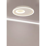 Krater CCT Dimmable LED Semi-Flush Ceiling Light With Remote Control - White