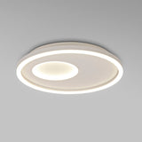 Krater CCT Dimmable LED Semi-Flush Ceiling Light With Remote Control - White