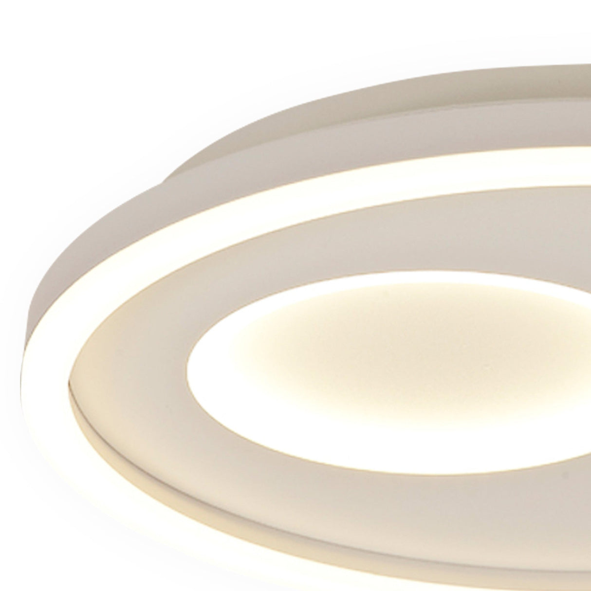 Krater CCT Dimmable LED Semi-Flush Ceiling Light With Remote Control - White