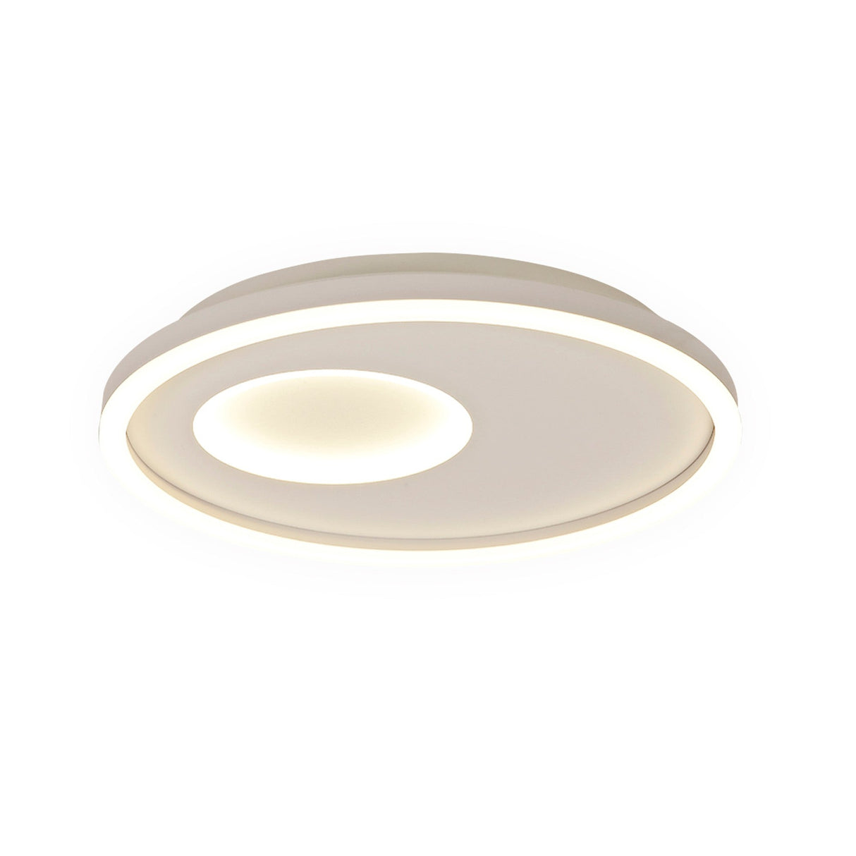 Krater CCT Dimmable LED Semi-Flush Ceiling Light With Remote Control - White