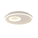 Krater CCT Dimmable LED Semi-Flush Ceiling Light With Remote Control - White