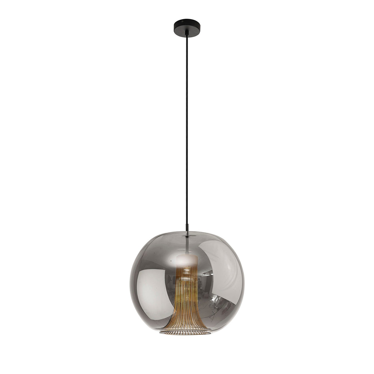 Kriss 40cm Circle 1 Light Glass Pendant Light - Black