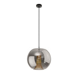 Kriss 40cm Circle 1 Light Glass Pendant Light - Black