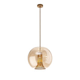 Kriss 40cm Circle 1 Light Glass Pendant Light - Bronze