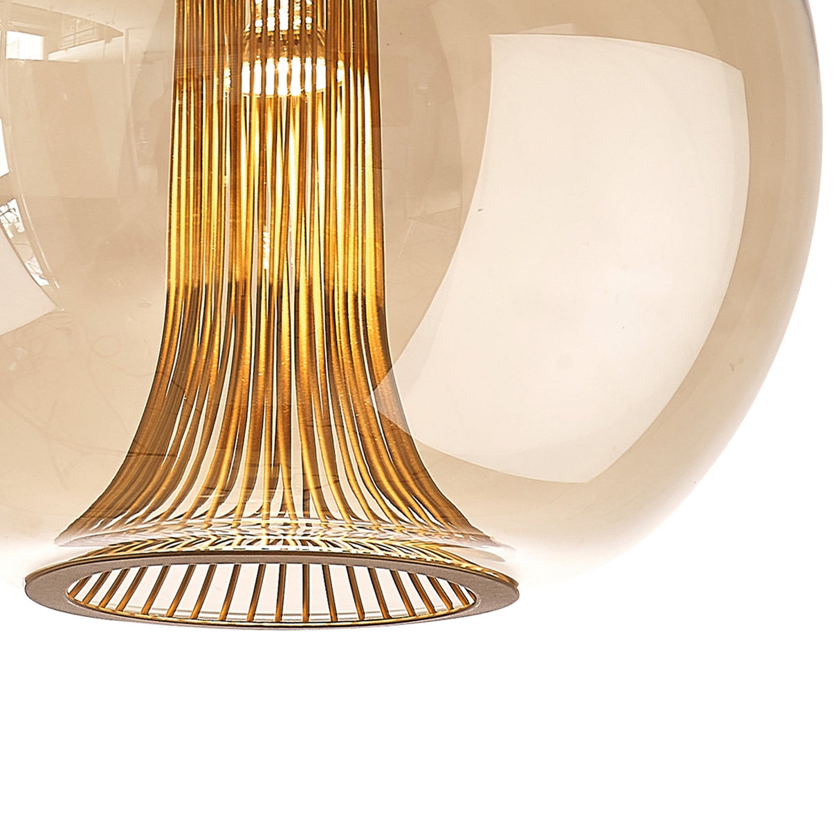 Kriss 40cm Circle 1 Light Glass Pendant Light - Bronze