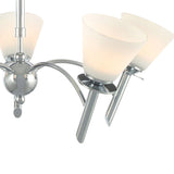 Kristina 45cm 5 Light Opal Glass Chandelier - Polished Chrome