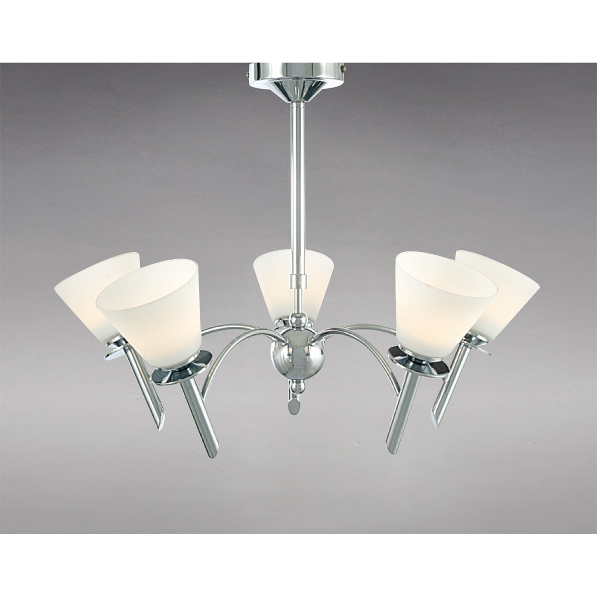 Kristina 45cm 5 Light Opal Glass Chandelier - Polished Chrome