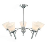 Kristina 45cm 5 Light Opal Glass Chandelier - Polished Chrome