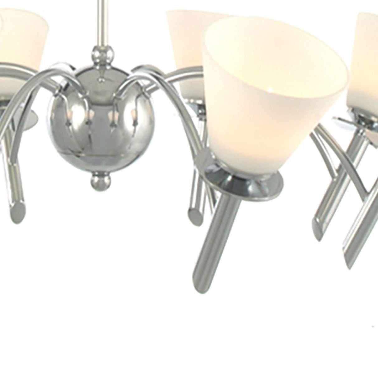 Kristina 64cm 8 Light Opal Glass Chandelier - Polished Chrome