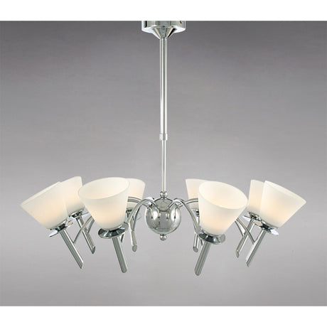 Kristina 64cm 8 Light Opal Glass Chandelier - Polished Chrome