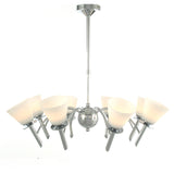 Kristina 64cm 8 Light Opal Glass Chandelier - Polished Chrome