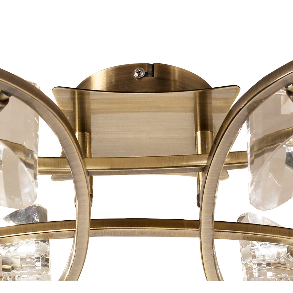 Kromo 4 Light Semi-Flush Ceiling Light - Antique Brass