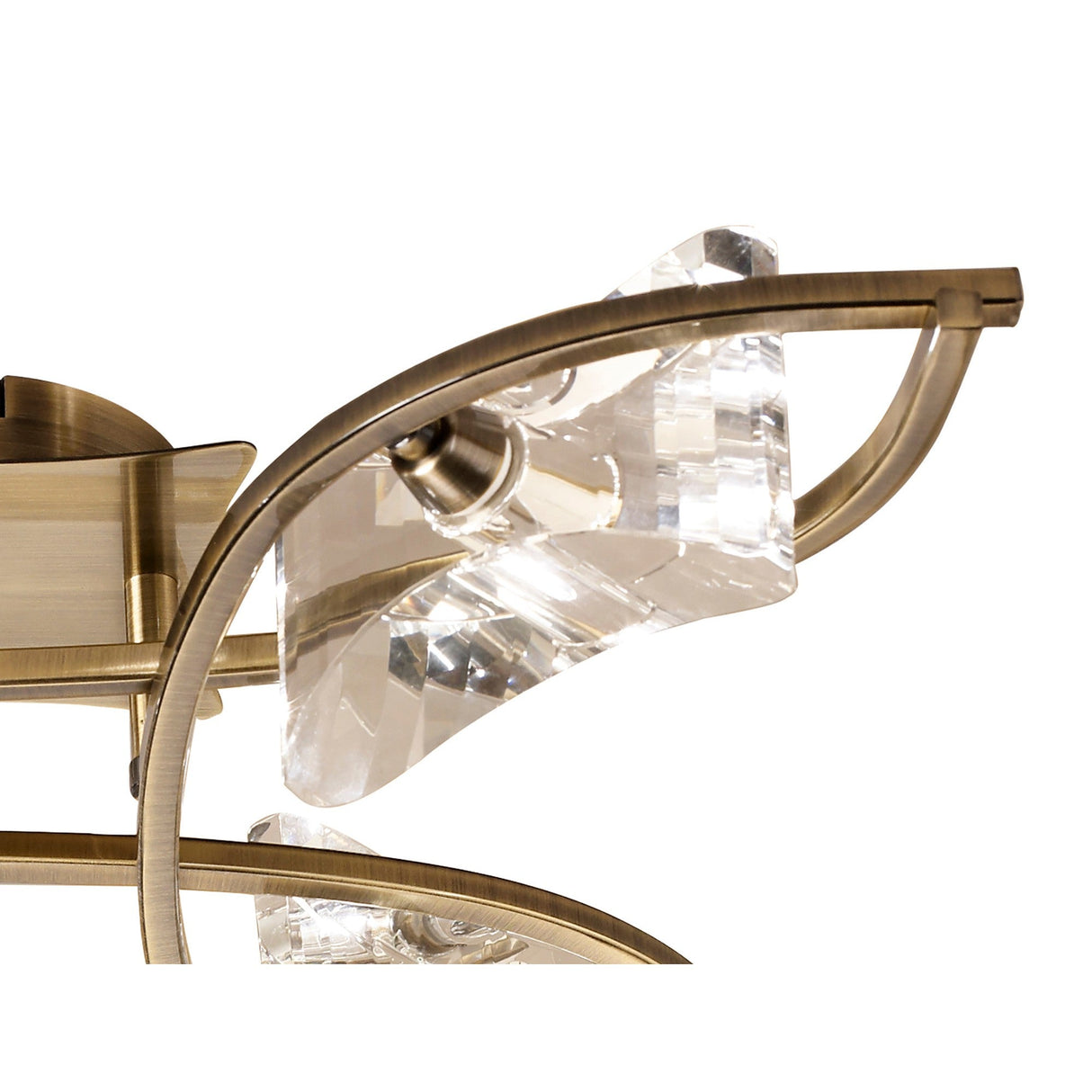 Kromo 4 Light Semi-Flush Ceiling Light - Antique Brass