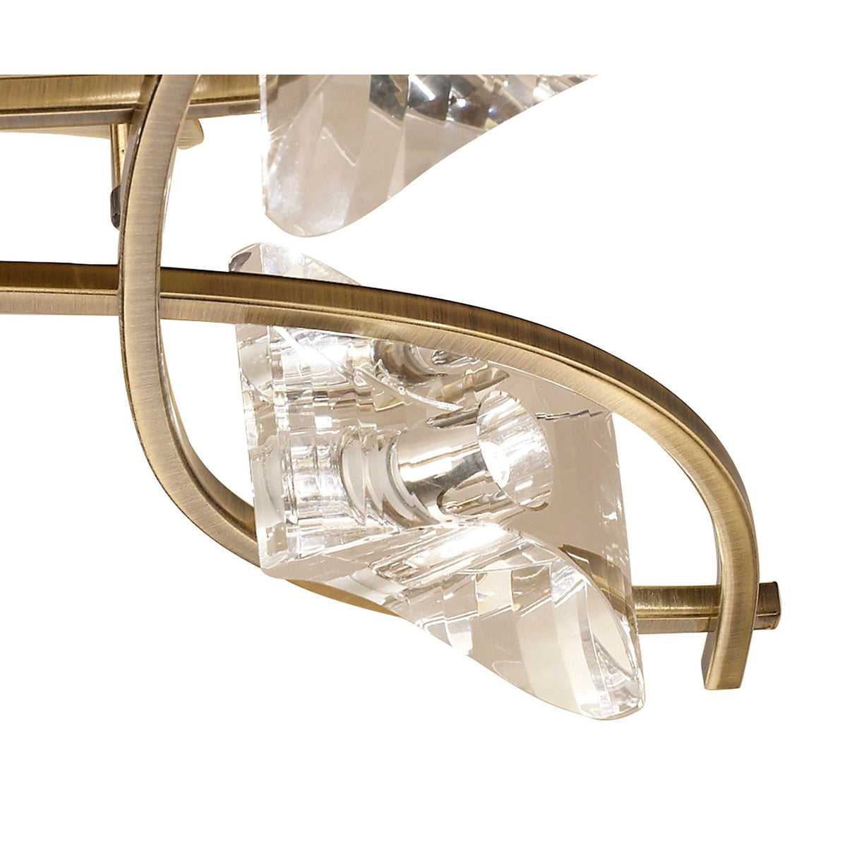 Kromo 4 Light Semi-Flush Ceiling Light - Antique Brass