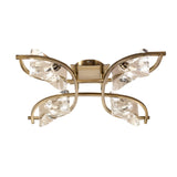 Kromo 4 Light Semi-Flush Ceiling Light - Antique Brass