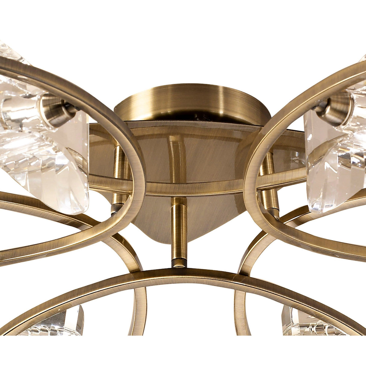 Kromo 6 Light Semi-Flush Ceiling Light - Antique Brass