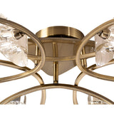 Kromo 6 Light Semi-Flush Ceiling Light - Antique Brass
