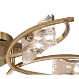 Kromo 6 Light Semi-Flush Ceiling Light - Antique Brass