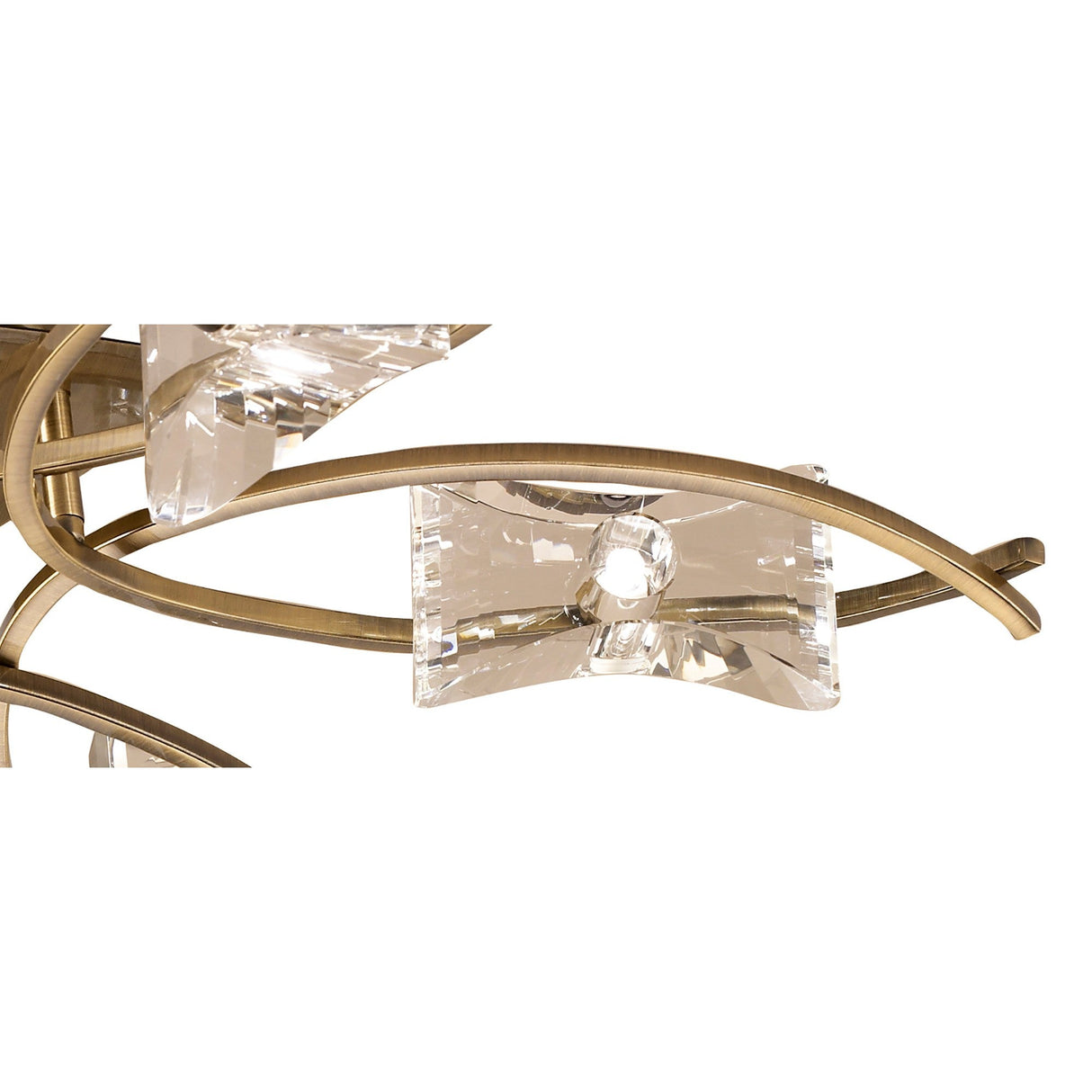 Kromo 6 Light Semi-Flush Ceiling Light - Antique Brass