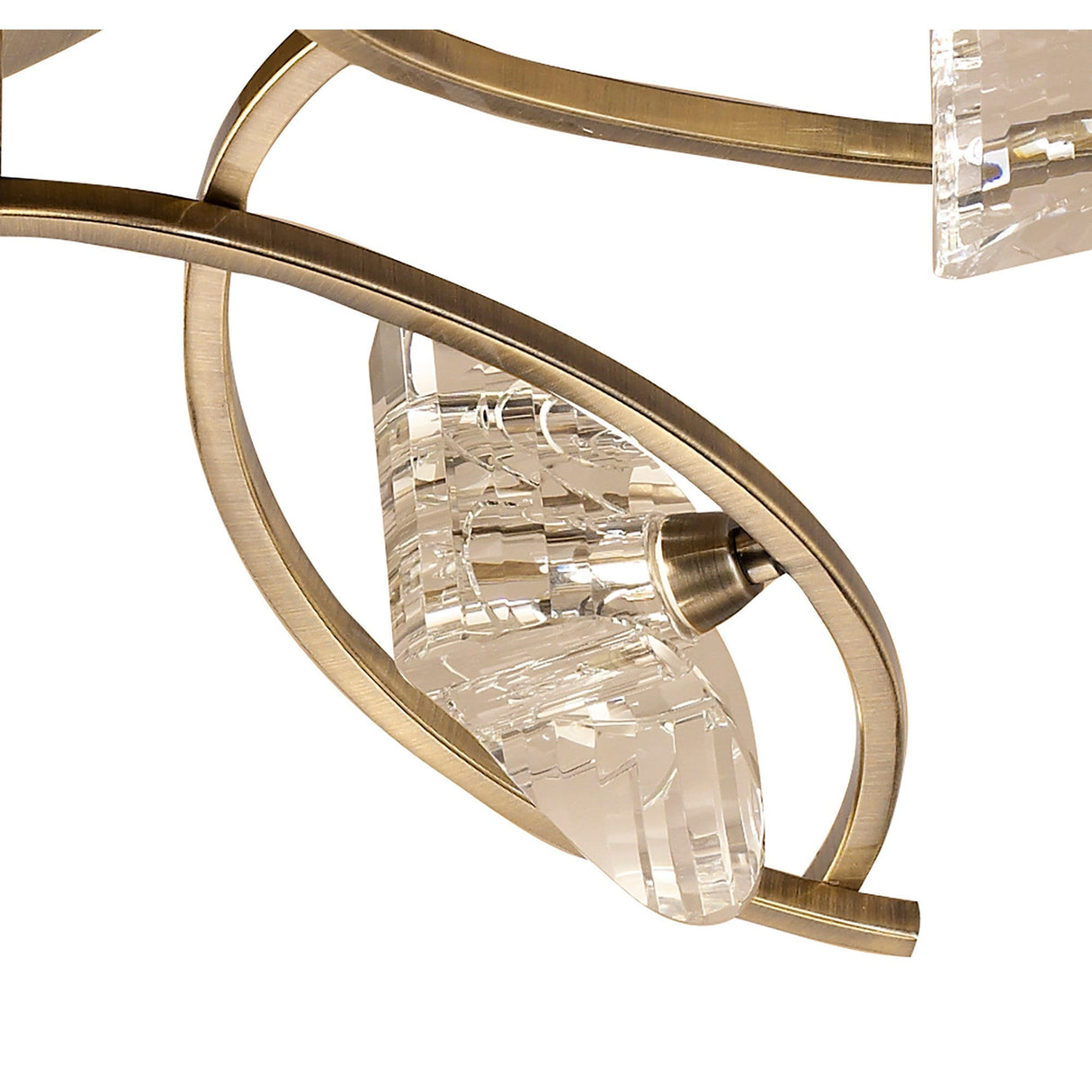 Kromo 6 Light Semi-Flush Ceiling Light - Antique Brass