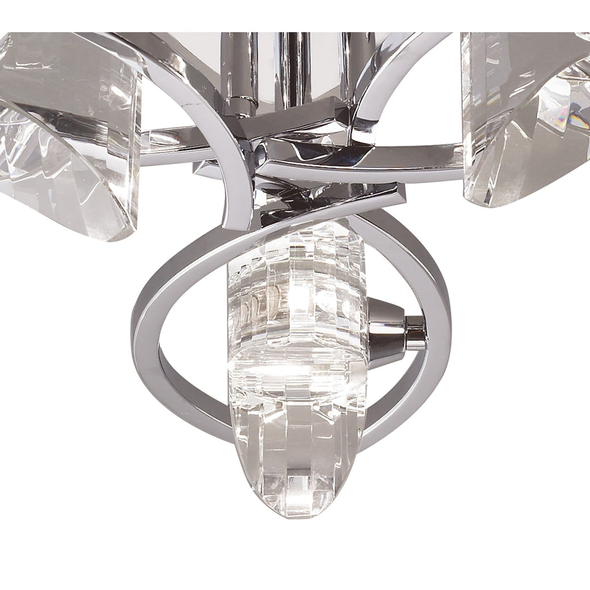 Kromo 3 Light Semi-Flush Ceiling Light - Polished Chrome