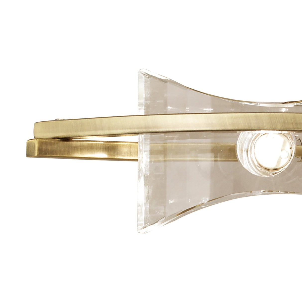 Kromo 2 Light Wall Light With Switch - Antique Brass