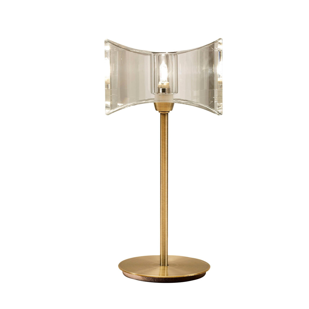 Kromo Straight Frame 1 Light Table Lamp - Antique Brass