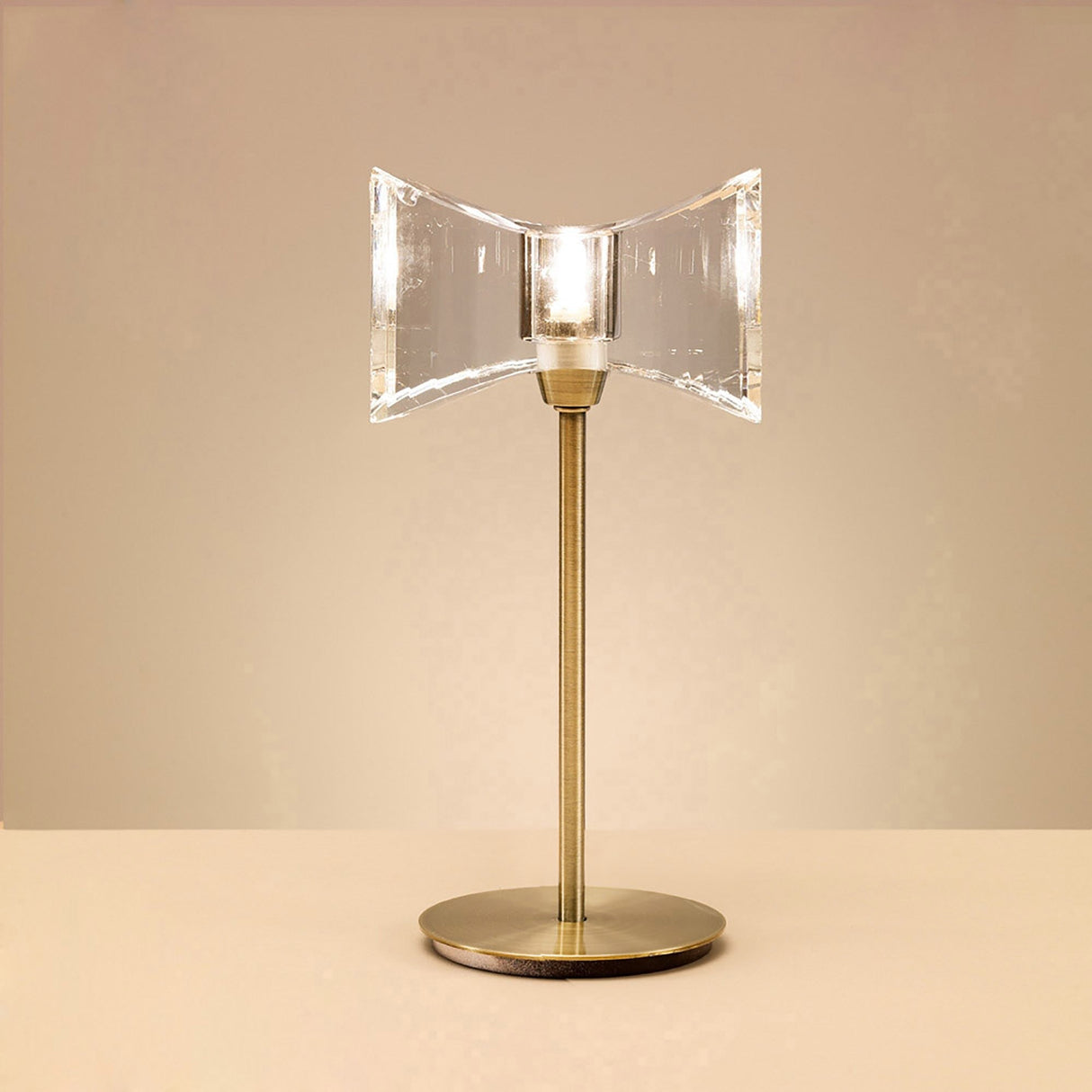 Kromo Straight Frame 1 Light Table Lamp - Antique Brass