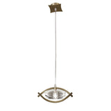 Kromo 1 Light Pendant Light - Antique Brass