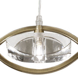 Kromo 1 Light Pendant Light - Antique Brass